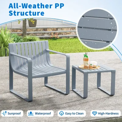 Set de mobilier de gradina cu 2 parti de balcon PP cu mobilier balcon de masa