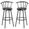 2 Bar Stool 360° Rotativ realizate din tevi de oțel și pernă de spumă groasă negru