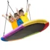 Swing placa cuib oval cu 100-180cm inaltime coarda reglabila pentru interior si exterior 150 x 80 cm
