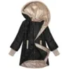 Sacou quilted cu pullere decorative S'West negru (B8345-1)