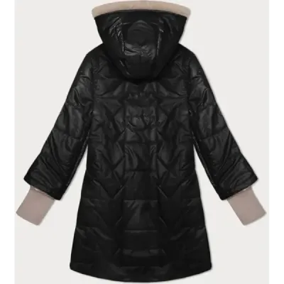 Sacou quilted cu pullere decorative S'West negru (B8345-1)