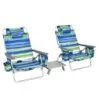 3 bucăţi. Scaun de plajă &amp; masă Setați șezlonguri în aer liber cu masa de camping retractabil Blue