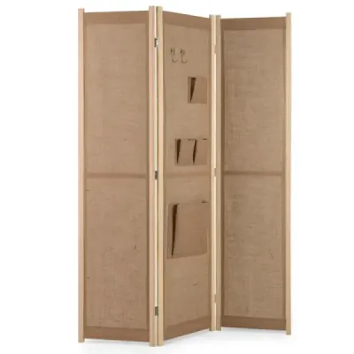 170 x 121 cm Paravent cu 2 cârlige şi 4 pungi de depozitare