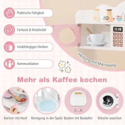bucatarie pentru copii cu accesorii & filtru de cafea & cuptor cu microunde & bucatarie pentru copii
