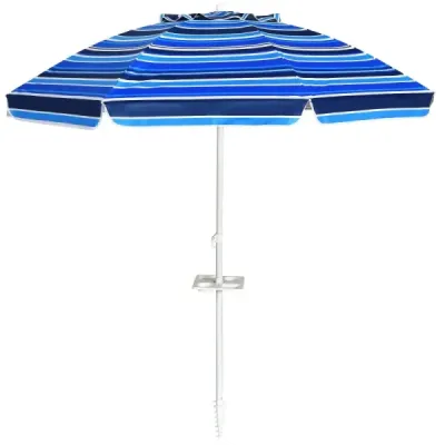 2, 2 M umbrela plaja UPF50 + sunshade Portabil umbrelă terasă umbrelă albastru închis