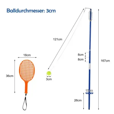 Set portabil Tetherball 3 etape de înălțime reglabil set cu Ball Twistball Set