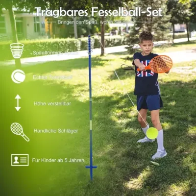 Set portabil Tetherball 3 etape de înălțime reglabil set cu Ball Twistball Set