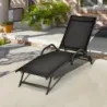 2 set 5 poziţie Terasă reglabilă cu scaun respirabil pentru negru în aer liber