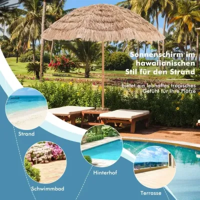 220 cm mare terasă umbrelă cu 8 umbrele în stil Hawaiian