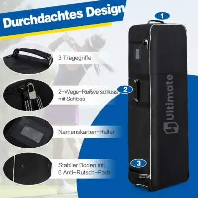 Pungă de călătorie Golf din tesatura Oxford cu roți & cheie & nume card Golfbag