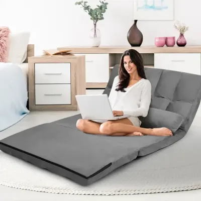 Canapea etajului canapea extensibila reglabila canapea extensibila cu 2 perne gri