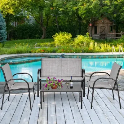 4 părți terasă mobilier set balcon terasă set grădină set grădină mobilier gri