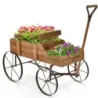 stand de flori din lemn masina stand pentru gradina 62 x 34 x 60 cm maro