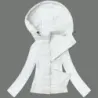 Jacheta de damă murată cu materiale combinate J Style alb (16M9226-281)