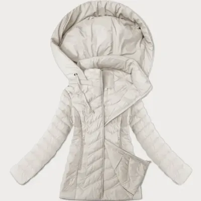 Jacheta de damă murată cu glugă J Style ecru (16M9238-280)
