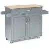 Kitchen Island Truck Rolling Storage Car Cabinet mare 116 x 40 x 85 cm Grey + Natura