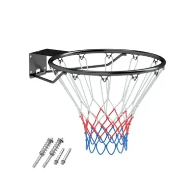 Ø45cm coş de baschet interior cu inel & net Mini coş de baschet pentru montare perete negru