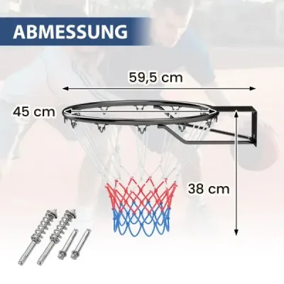 Ø45cm coş de baschet interior cu inel & net Mini coş de baschet pentru montare perete negru