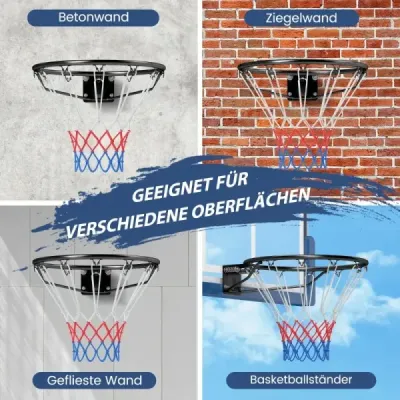 Ø45cm coş de baschet interior cu inel & net Mini coş de baschet pentru montare perete negru
