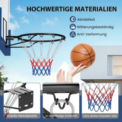 Ø45cm coş de baschet interior cu inel & net Mini coş de baschet pentru montare perete negru