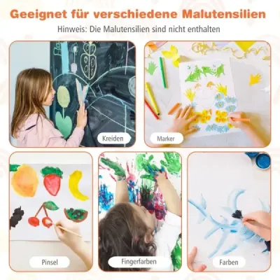 3 din 1 masa pentru copii cu rola de hartie si tabla magnetica & Whiteboard Masa pentru copii cu doua fețe Verde
