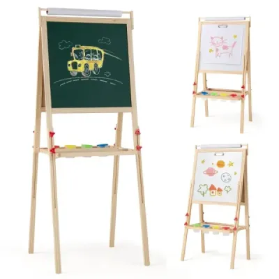 3 din 1 masa pentru copii cu tabla magnetica si tabla alba si inaltimea rolei de hartie reglabila