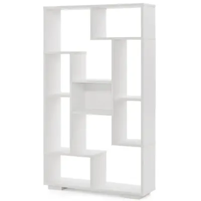 Librărie modernă cu rafturi deschise şi protecţie înclinată Raft multifuncţional geometric Alb