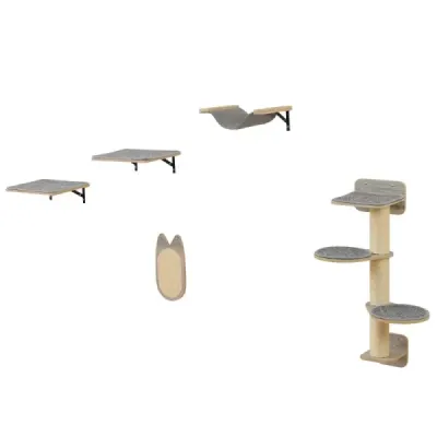 5 PCS Pisici Urcare Zid Scratch cu platforme & scratchboard 2 Seat Rod cu pernă