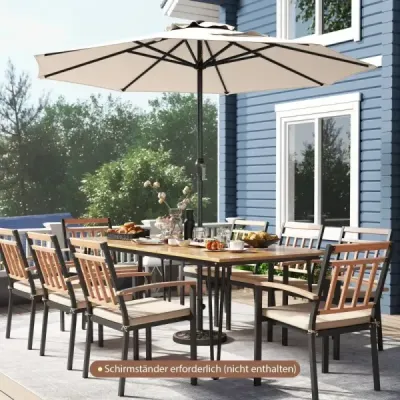Parasolar 250 cm Umbrela gradina cu umbrela manivela cu 8 coaste Bej