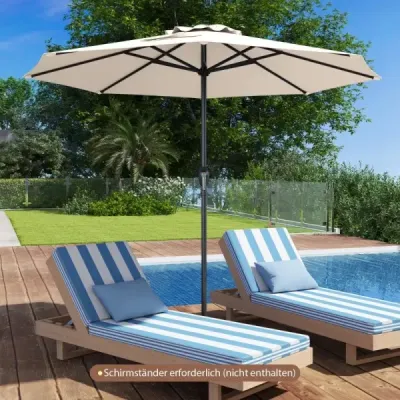 Parasolar 250 cm Umbrela gradina cu umbrela manivela cu 8 coaste Bej