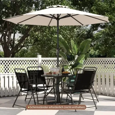 Parasolar 250 cm Umbrela gradina cu umbrela manivela cu 8 coaste Bej