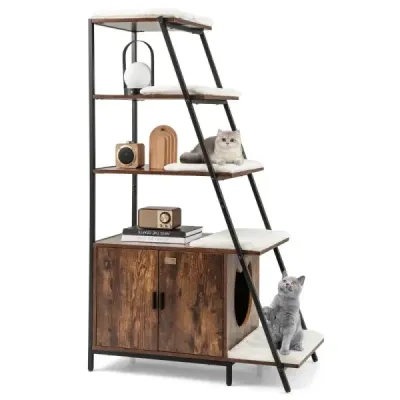 Cat dulap cu scara rafturi Cat clo dulap pentru Cat WC Brown