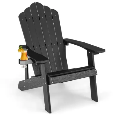 Scaun de grădină Adirondack cu Black Holder Beverage
