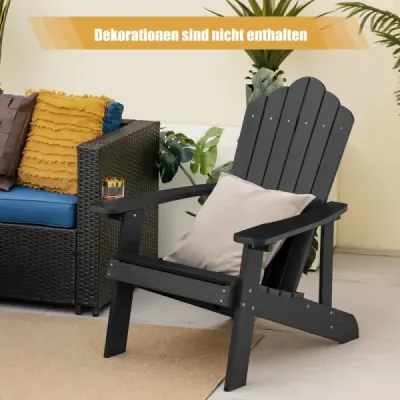 Scaun de grădină Adirondack cu Black Holder Beverage
