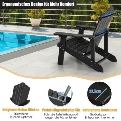 Scaun de grădină Adirondack cu Black Holder Beverage