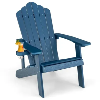 Scaun de gradina Adirondack cu Holder Beverage Blue