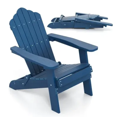 Scaun Adirondack pliabil rezistent la vreme Scaun Adirondack din plastic albastru