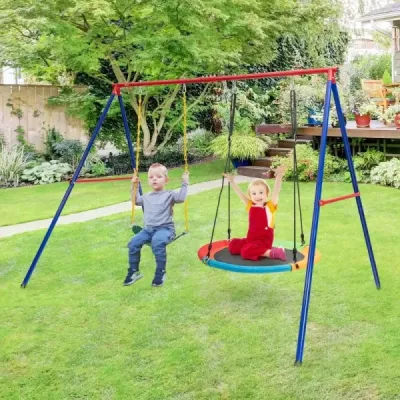 Swing stand mare din metal cu robust Ancoră de podea cu cadru A și capac fără alunecare și picior