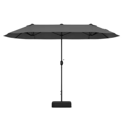 Umbrela dubla de soare cu stand 400 x 200 cm Large XXL Grey