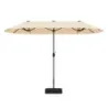 Umbrela dubla de soare cu stand 400 x 200 cm Large XXL Bej