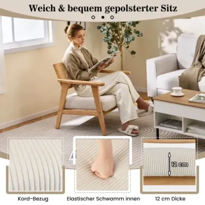 Scaun lounge cu rattan spate de odihnă Scaun sala de mese cu scaun căptușit scaun căptușit de lectură