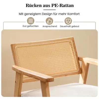 Scaun lounge cu rattan spate de odihnă Scaun sala de mese cu scaun căptușit scaun căptușit de lectură