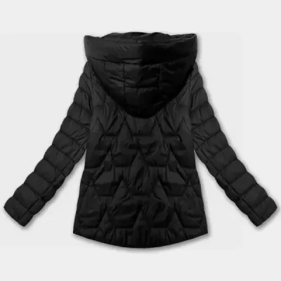 Jacheta usoara cu gluga plus dimensiunea J Stil negru (16M9263-392)