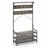 Raft haine cu raft pantofi Raft pantofi cu dulap Stand cu gri scaun