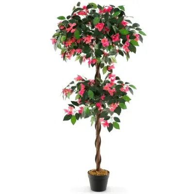 150 cm copac artificial în oală cu 252 flori & frunze naturale & tulpina Bougainvillee