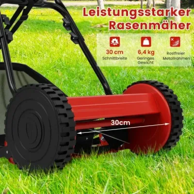 Maşini de tuns iarba cu o lăţime de 30 cm 18,5 litri coş roşu