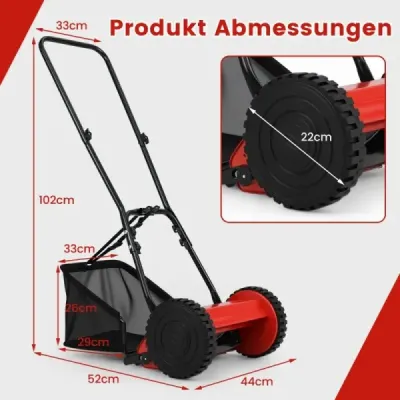 Maşini de tuns iarba cu o lăţime de 30 cm 18,5 litri coş roşu