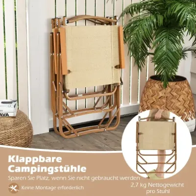 2 seturi Scaune pliabile de camping cu scaune pliante cadru din aluminiu Scaune pliante ultraluminice