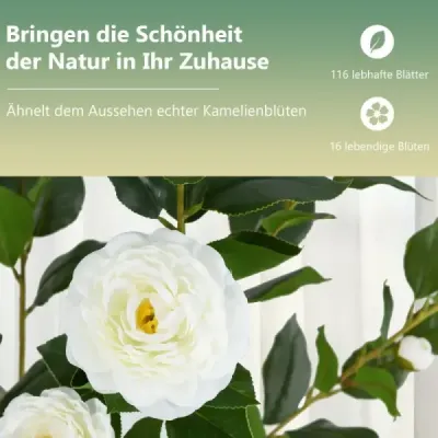 90 cm Arta Arbore cu flori Cămila artificiala Planta arta in oala Kameli planta alb