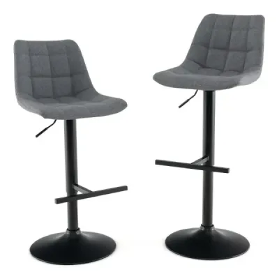 2 Set Bar Stool Bar Scaun 360° rotativ & înălțime reglabil Bistrohocker Grau